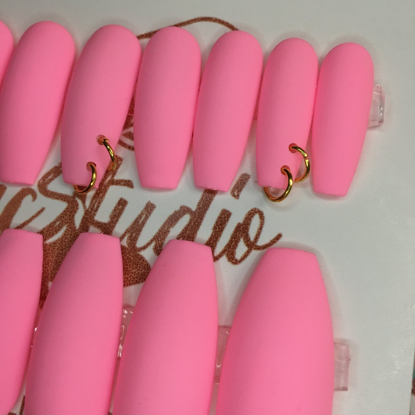 Bubble Gum | Long Coffin | Press on Nails | READY TO SHIP