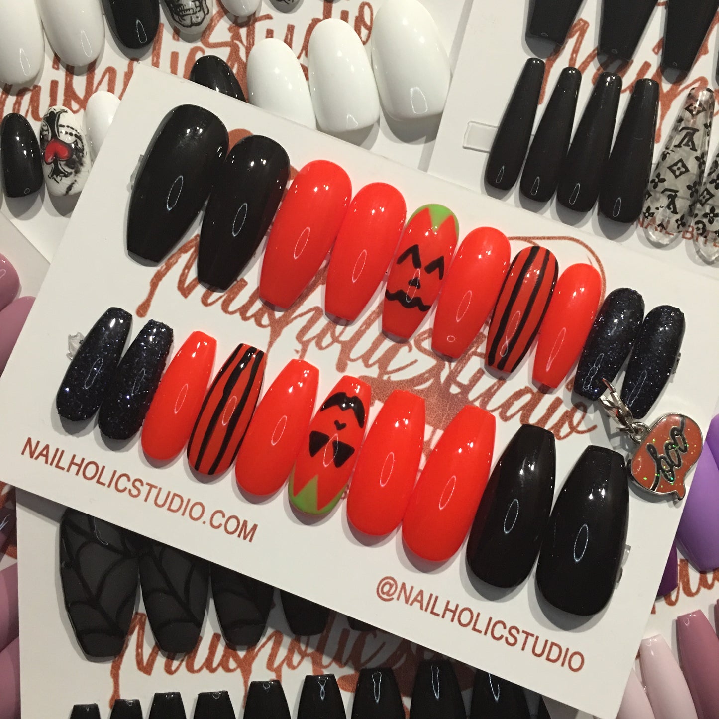 Pumpkin Patch | Long Coffin | Press on Nails | READY TO SHIP