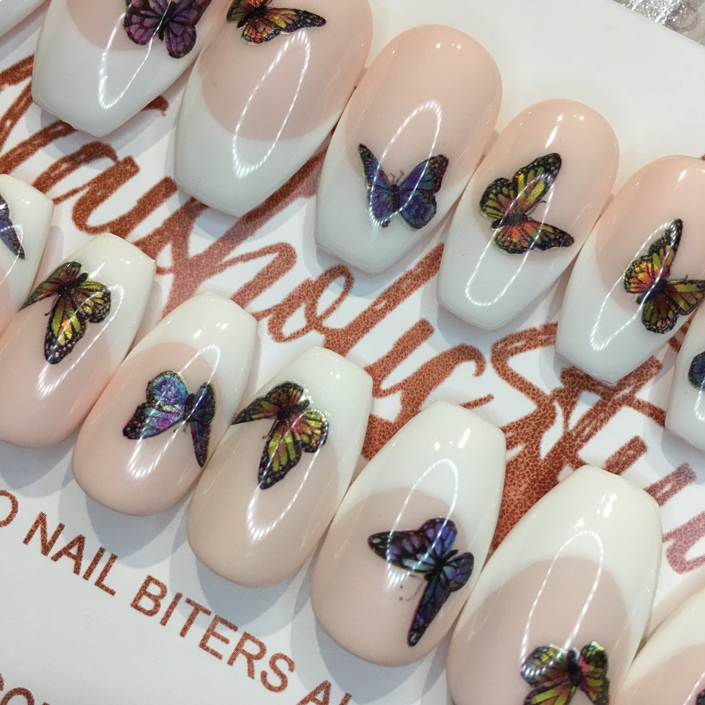 Flutter | Short Coffin Nails | Press on Nails | READY TO SHIP