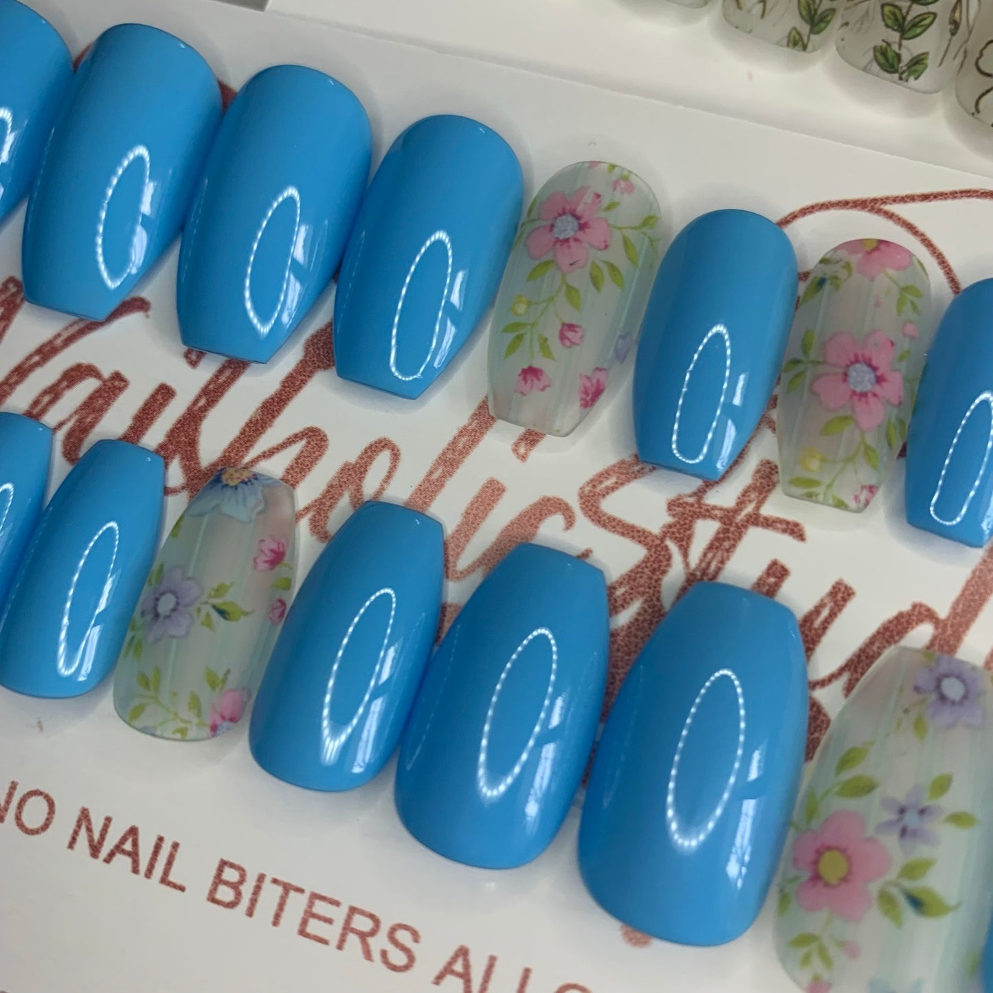 Something Blue | Short Coffin Nails | Press on Nails | READY TO SHIP