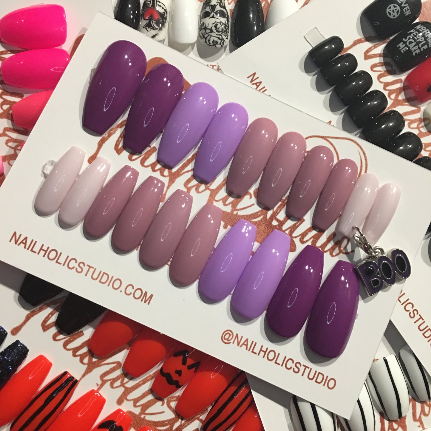 Boo Berry | Long Coffin | Press on Nails | READY TO SHIP